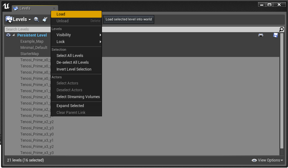 UE4 Levels Window Level Load.png