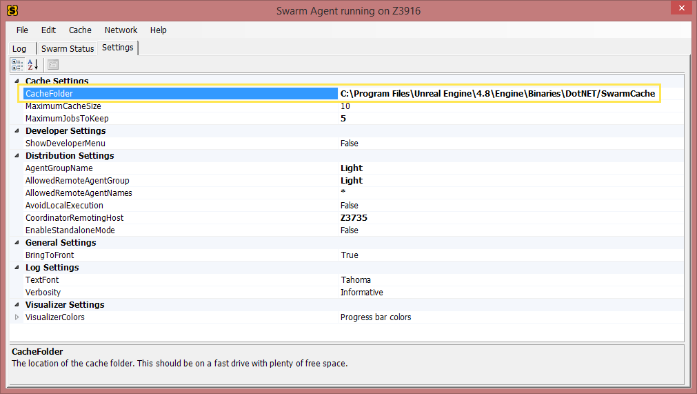 Data Cache Settings