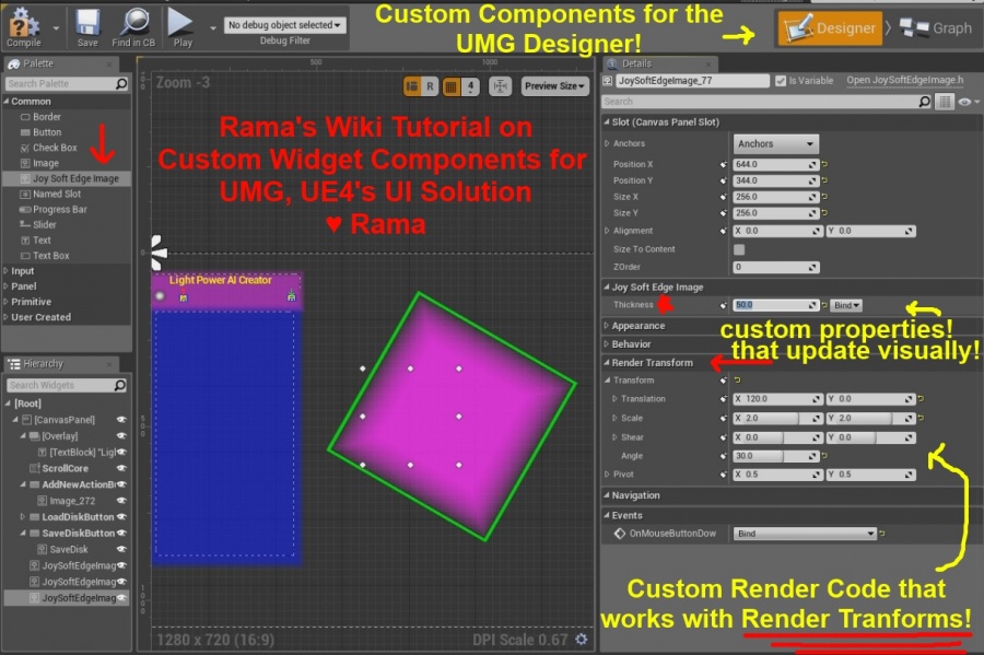 UMG, Custom Widget Components And Render Code, Usable In UMG Designer ...